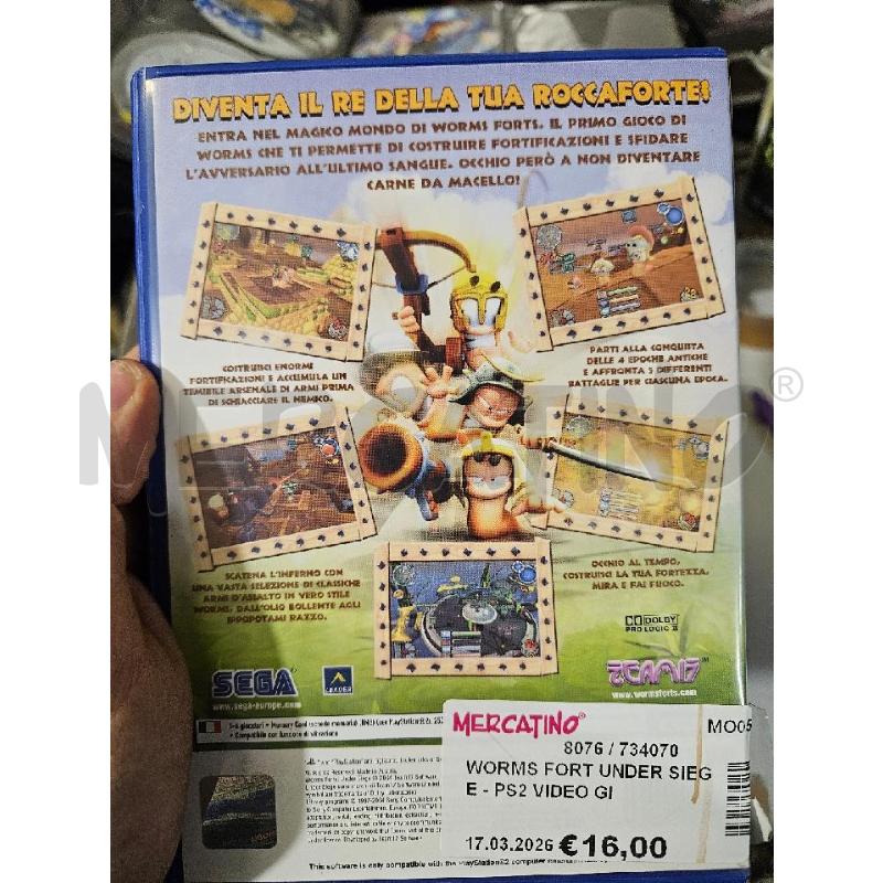 WORMS FORT UNDER SIEGE - PS2 VIDEO GIOCO  | Mercatino dell'Usato Modena 2