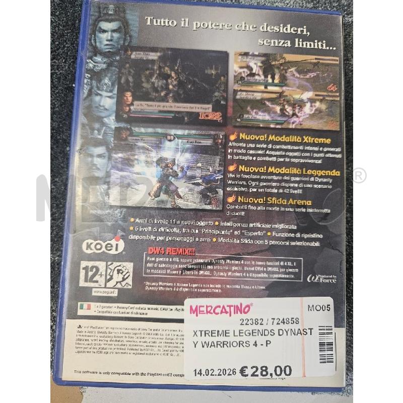 XTREME LEGENDS DYNASTY WARRIORS 4 - PS2 VIDEO GIOCO  | Mercatino dell'Usato Modena 2