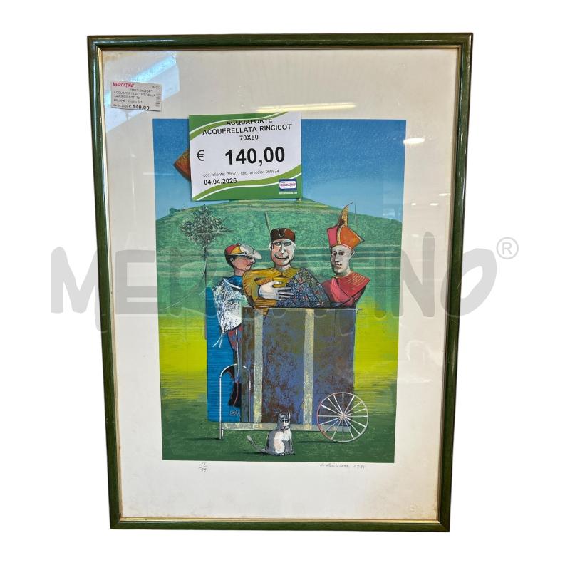 ACQUAFORTE ACQUERELLATA RINCICOTTI 70X50 | Mercatino dell'Usato Carrara 1