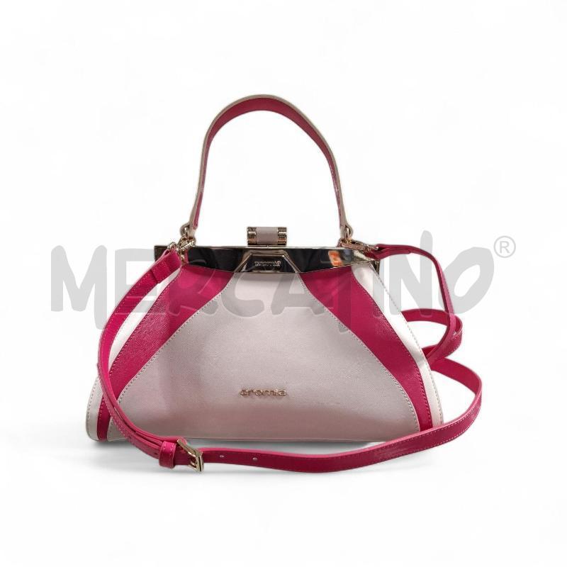 BORSA DONNA CROMIA RIGIDA ROSA E BIANCA  | Mercatino dell'Usato Carrara 1