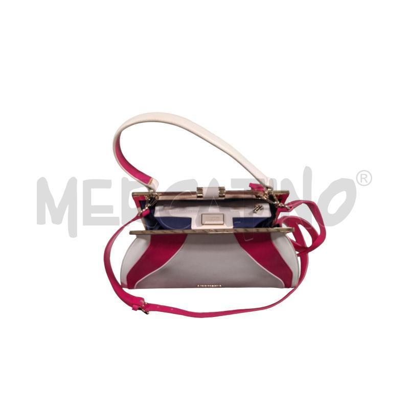BORSA DONNA CROMIA RIGIDA ROSA E BIANCA  | Mercatino dell'Usato Carrara 3