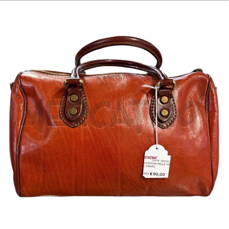 BORSA DONNA PELLE MARRONE CHIARO | Mercatino dell'Usato Carrara 1