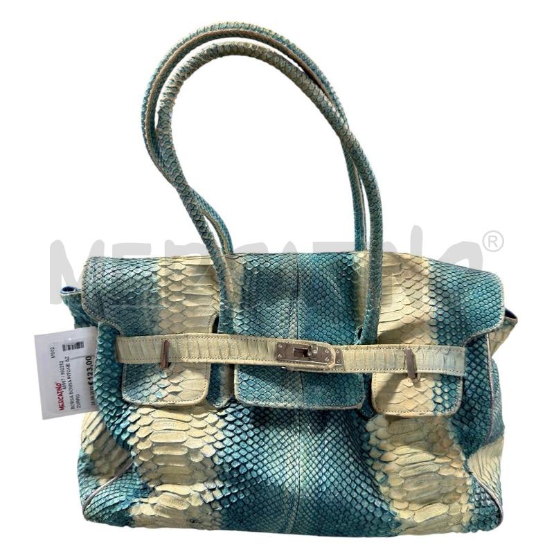 BORSA DONNA PITONE AZZURRO | Mercatino dell'Usato Carrara 1