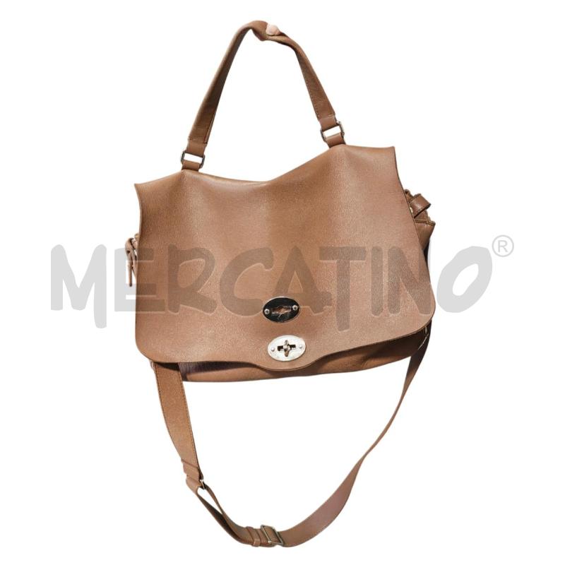 BORSA DONNA ZANELLATO MARRONE PELLE POSTINA  | Mercatino dell'Usato Carrara 1