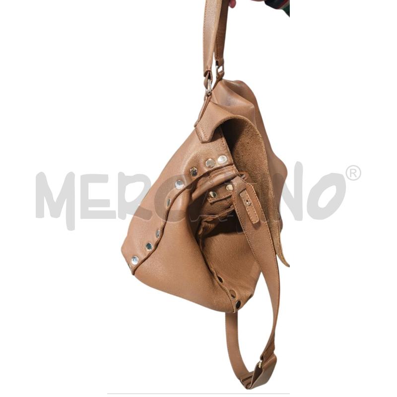 BORSA DONNA ZANELLATO MARRONE PELLE POSTINA  | Mercatino dell'Usato Carrara 2