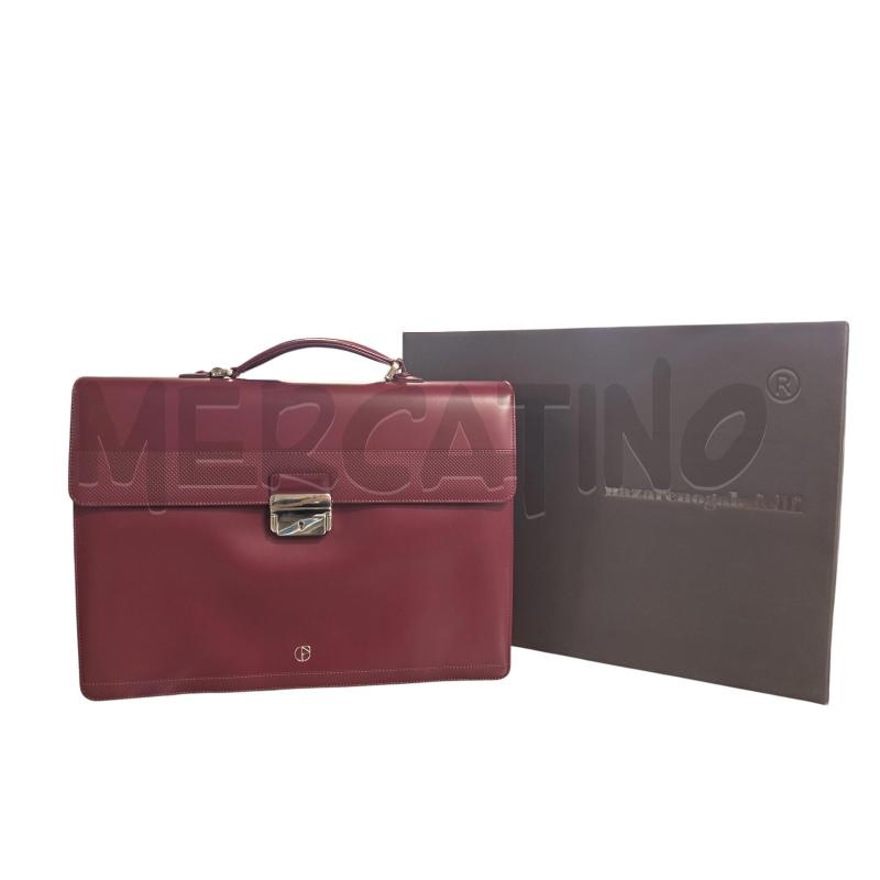 BORSA PELLE CARTELLA NAZARENO GABRIELLI BORDEAUX | Mercatino dell'Usato Carrara 1