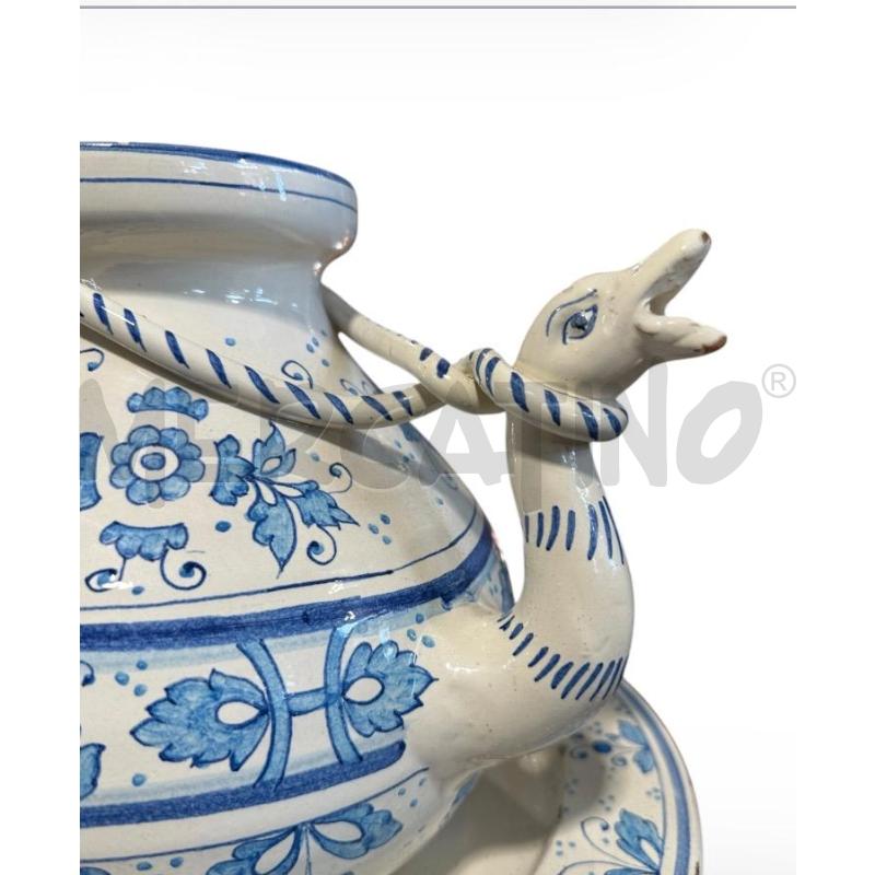 BROCCA COLLO OCA CON PIATTO DECORI BLU | Mercatino dell'Usato Carrara 3
