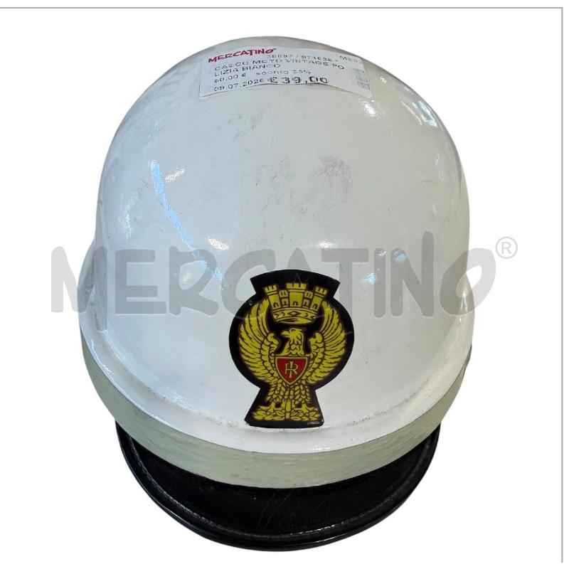 CASCO MOTO VINTAGE POLIZIA BIANCO | Mercatino dell'Usato Carrara 1