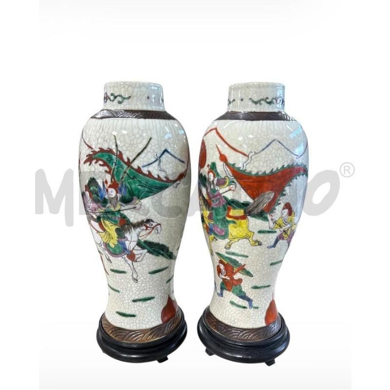 COPPIA VASI ORIENTALI CRACKLE | Mercatino dell'Usato Carrara 1