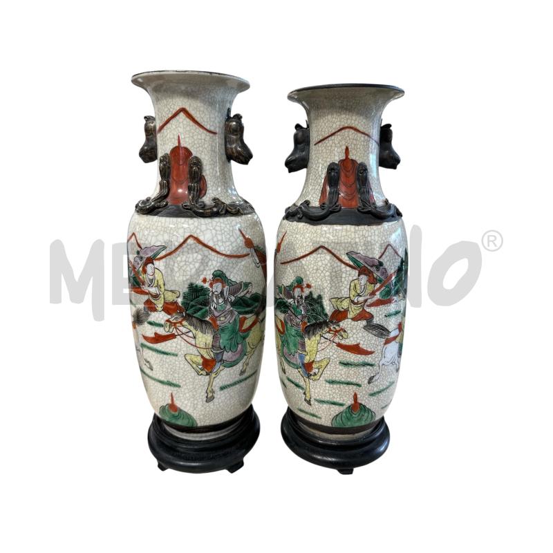 COPPIA VASI ORIENTALI CRACKLE | Mercatino dell'Usato Carrara 1