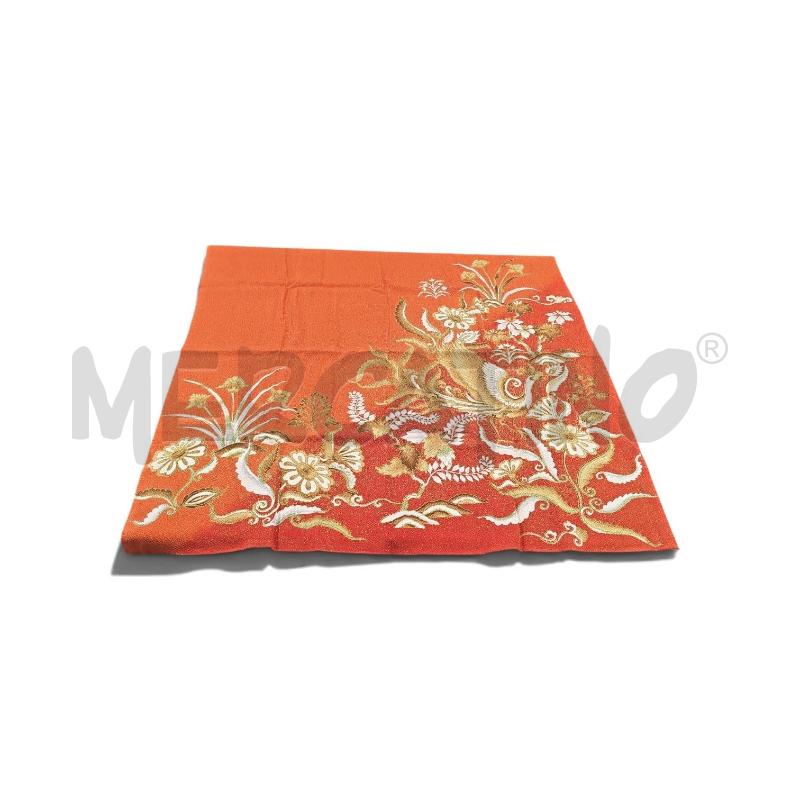 FOULARD GIAPPONESE SETA ARANCIONE PAVONE | Mercatino dell'Usato Carrara 2