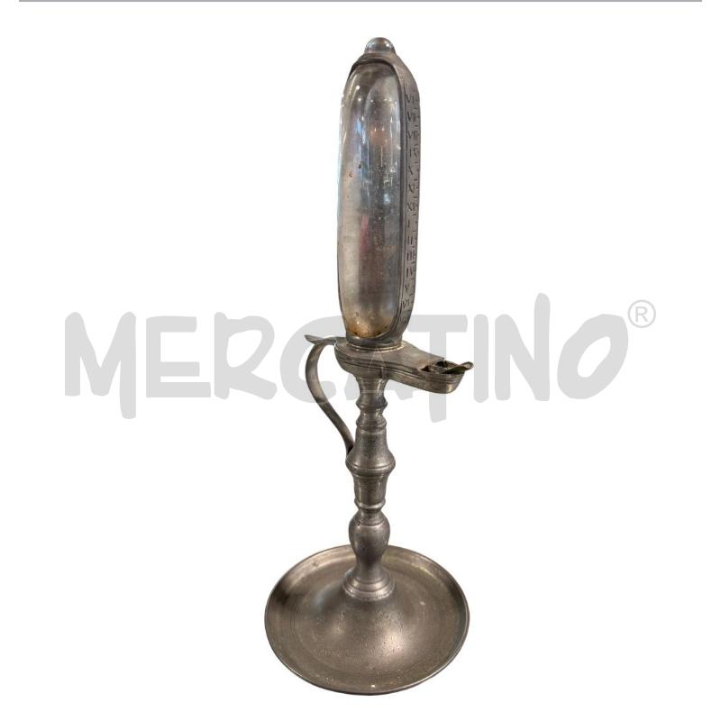 LAMPADA AD OLIO VECCHIA PELTRO | Mercatino dell'Usato Carrara 1