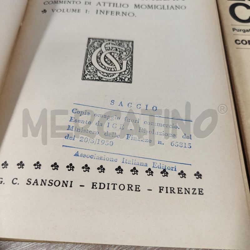 LIBRI N.3 LA DIVINA COMMEDIA SANSONI ANNI 50 | Mercatino dell'Usato Carrara 4