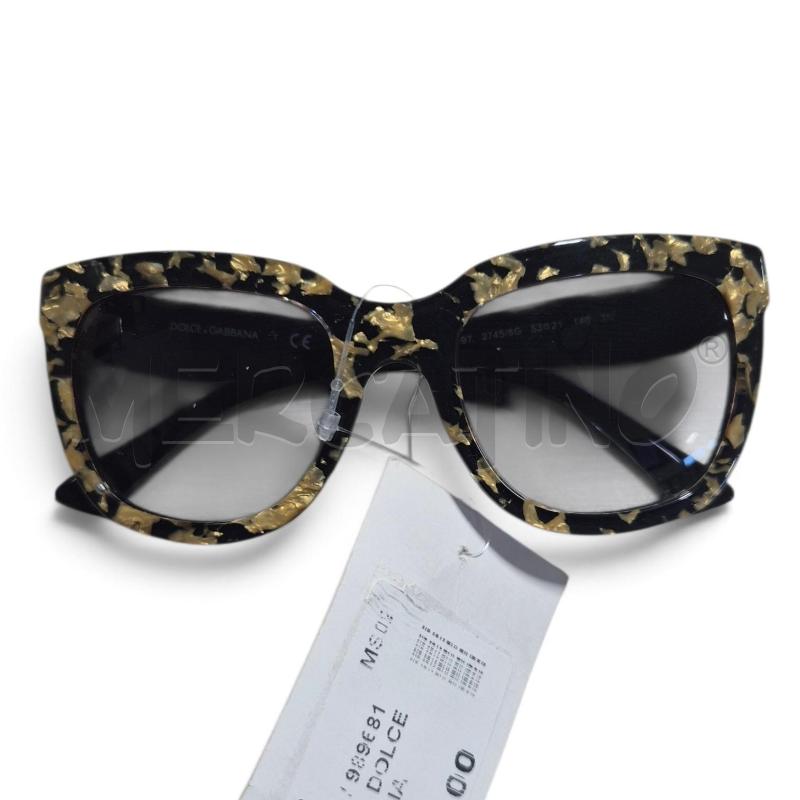 OCCHIALI DONNA DOLCE E GABBANA FOGLIA ORO SU NERO | Mercatino dell'Usato Carrara 1
