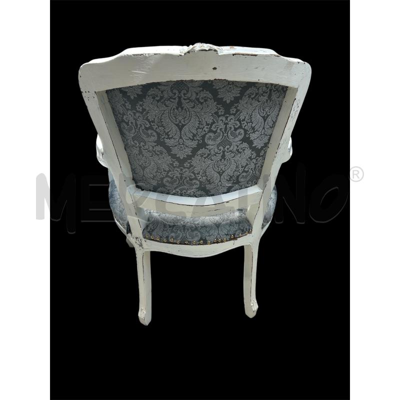 POLTRONCINA SHABBY STOFFA GRIGIA  | Mercatino dell'Usato Carrara 2