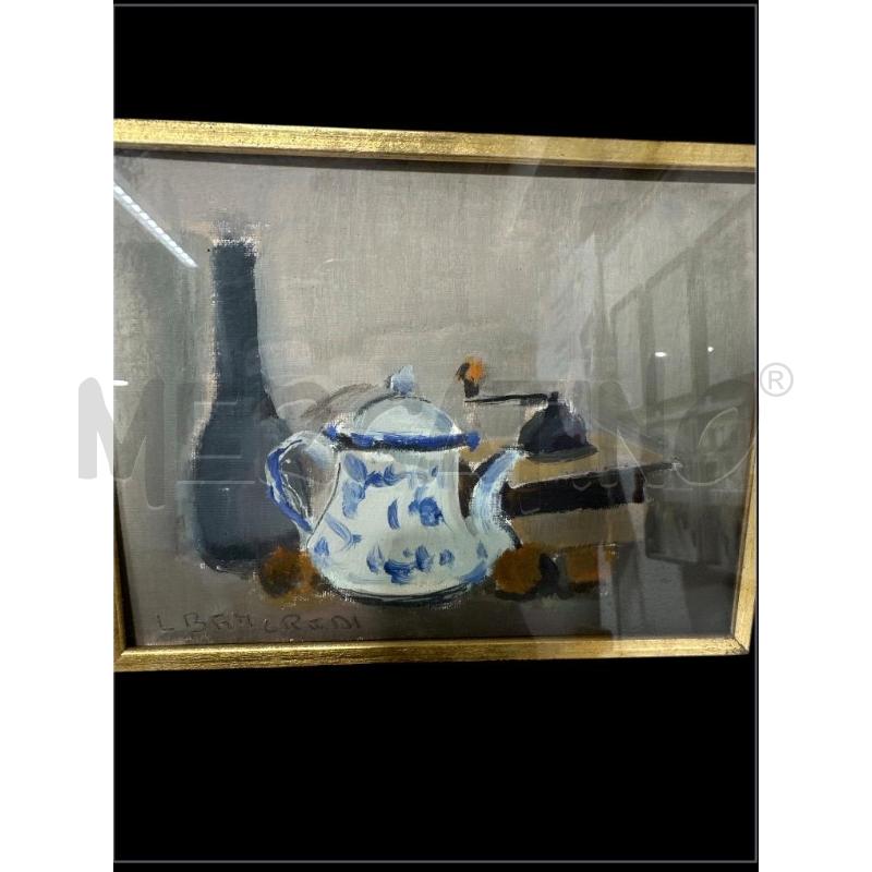 QUADRO FIRMATO MACININO TEIERA E BOTTIGLIA 20X15 | Mercatino dell'Usato Carrara 2