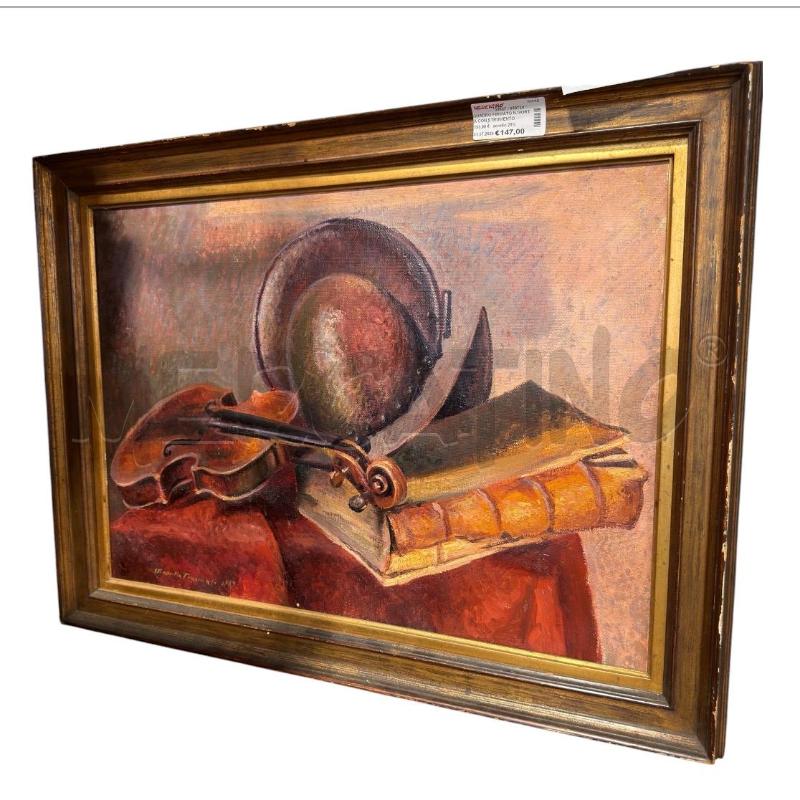 QUADRO FIRMATO N.MORTA CON STRUMENTO MUSICALE  | Mercatino dell'Usato Carrara 1