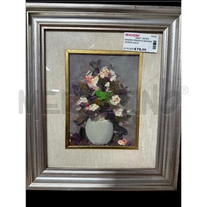 QUADRO FIRMATO NATURA MORTA 20X15 | Mercatino dell'Usato Carrara 1