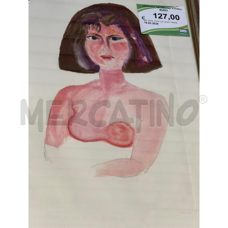 QUADRO INCISIONE FIRMATO NUDO | Mercatino dell'Usato Carrara 3