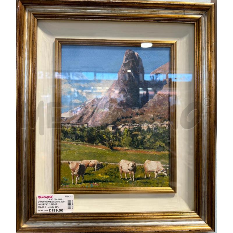QUADRO PAESAGGIO ALPINO MEDIO C.PIROTTI | Mercatino dell'Usato Carrara 1