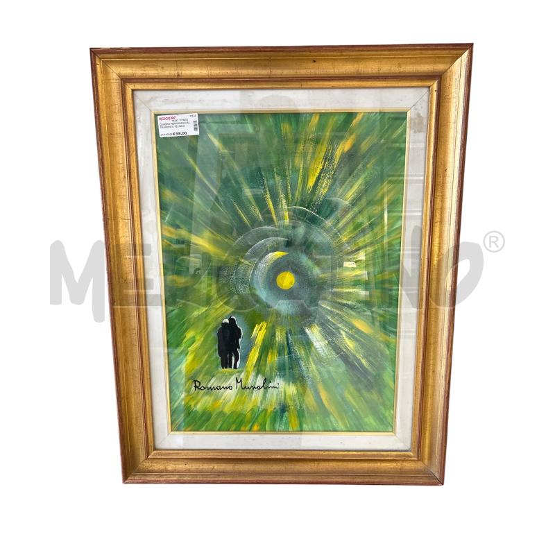 QUADRO PERSONAGGI AL TRAMONTO TECNICA SU CARTONE | Mercatino dell'Usato Carrara 1