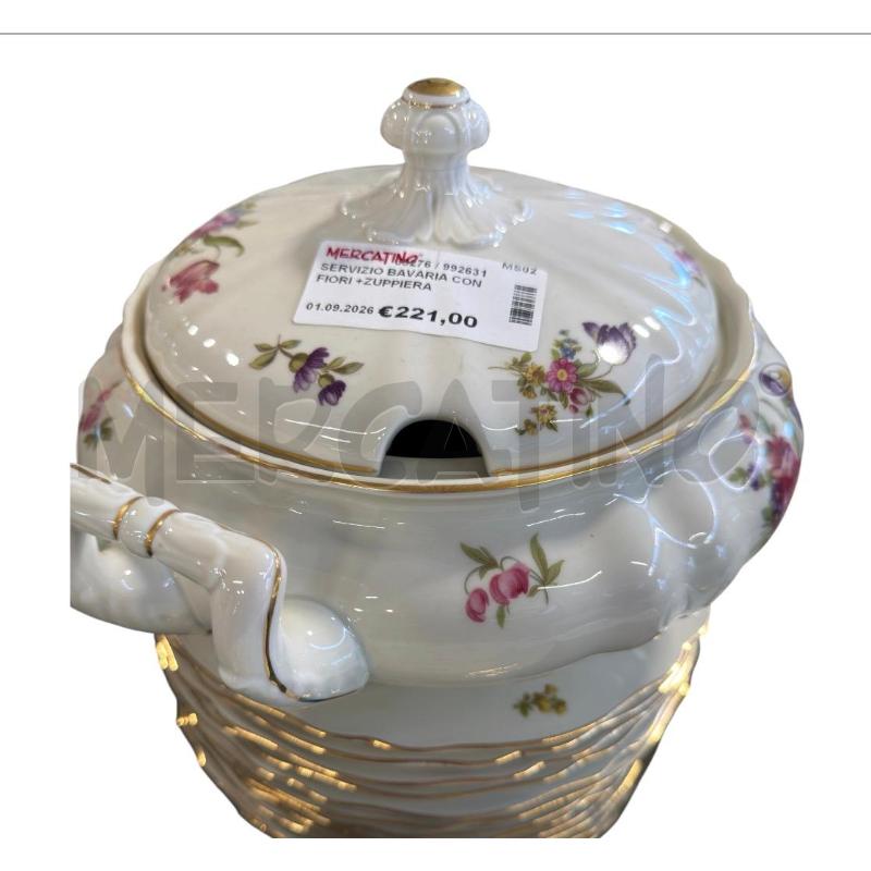 SERVIZIO BAVARIA CON FIORI +ZUPPIERA | Mercatino dell'Usato Carrara 2