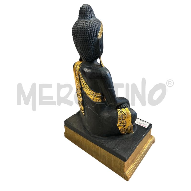 STATUA BUDDHA NERO E ORO LEGNO | Mercatino dell'Usato Carrara 2