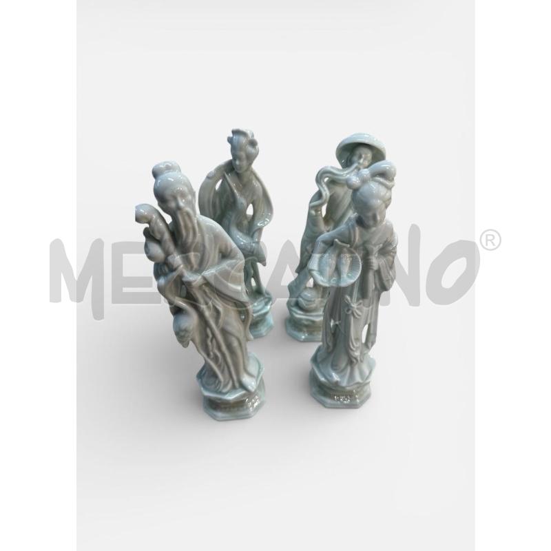 STATUINA ORIENTALE CERAMICA BIANCA | Mercatino dell'Usato Carrara 1