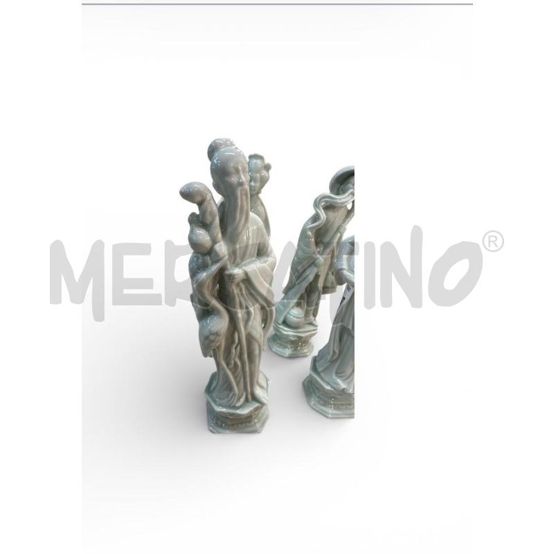 STATUINA ORIENTALE CERAMICA BIANCA | Mercatino dell'Usato Carrara 3
