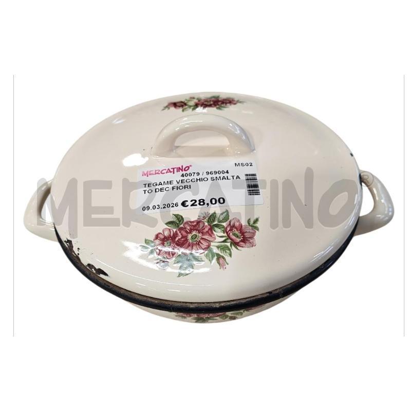 TEGAME VECCHIO SMALTATO DEC FIORI  | Mercatino dell'Usato Carrara 1