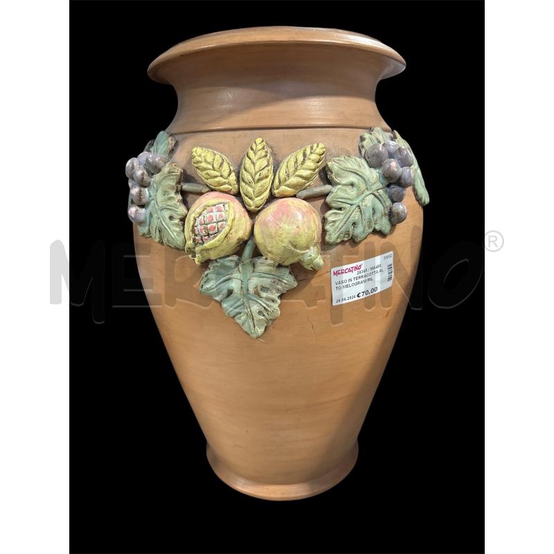VASO IN TERRACOTTA ALTO MELOGRANI RILIEVO | Mercatino dell'Usato Carrara 1