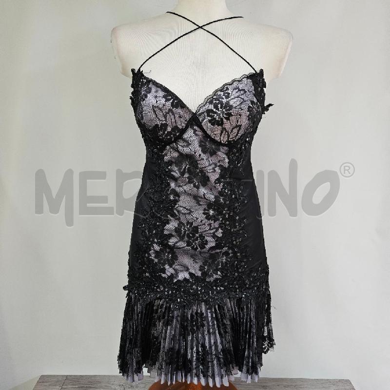 ABITO DONNA MERLETTO PAILLETT NERO | Mercatino dell'Usato Casoria 1