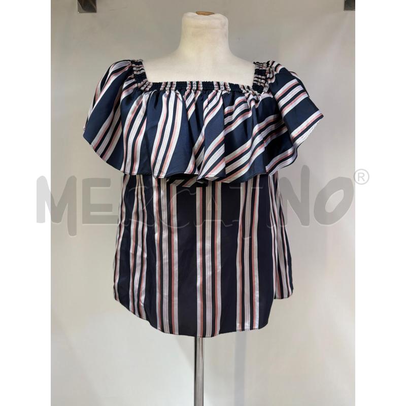 CAMICIA DONNA  PINKO BLU RIGO BIANCO | Mercatino dell'Usato Casoria 1