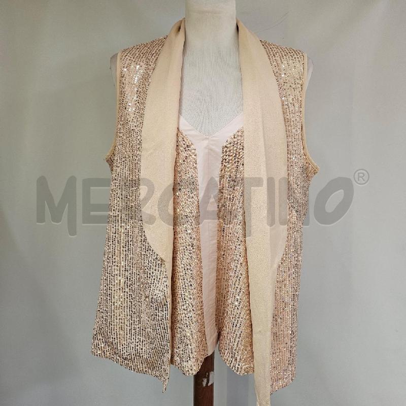 CANOTTA DONNA +GIACCA PAILLETTES DORATO | Mercatino dell'Usato Casoria 1