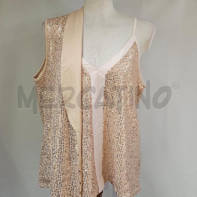 CANOTTA DONNA +GIACCA PAILLETTES DORATO | Mercatino dell'Usato Casoria 4
