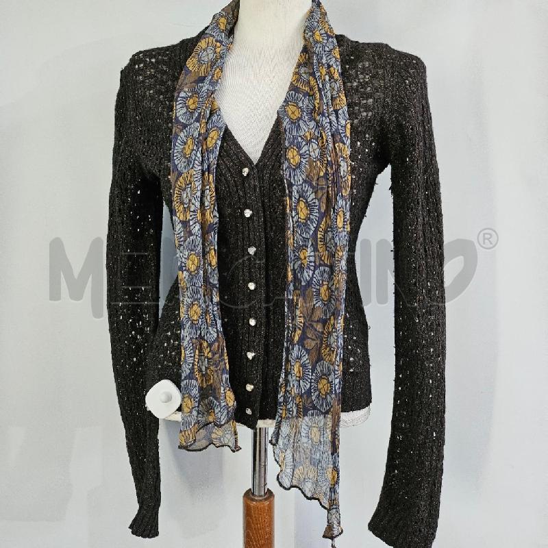 CARDIGAN DONNA TRAFORATO MARRONE | Mercatino dell'Usato Casoria 1
