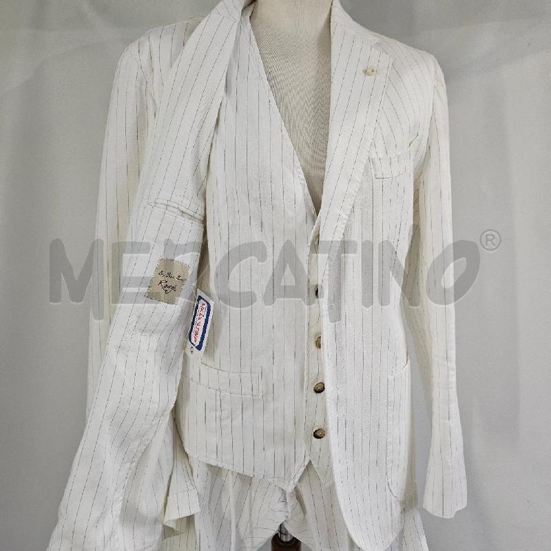 COMPLETO UOMO  LINO BIANCO GESSATO 3 PZ | Mercatino dell'Usato Casoria 2