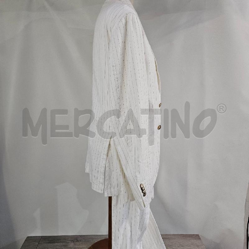 COMPLETO UOMO  LINO BIANCO GESSATO 3 PZ | Mercatino dell'Usato Casoria 3