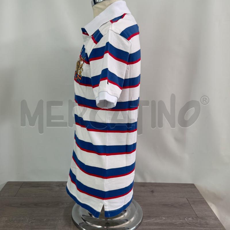 POLO UOMO TOMMY H RIGHE BIANCO BLU | Mercatino dell'Usato Casoria 3