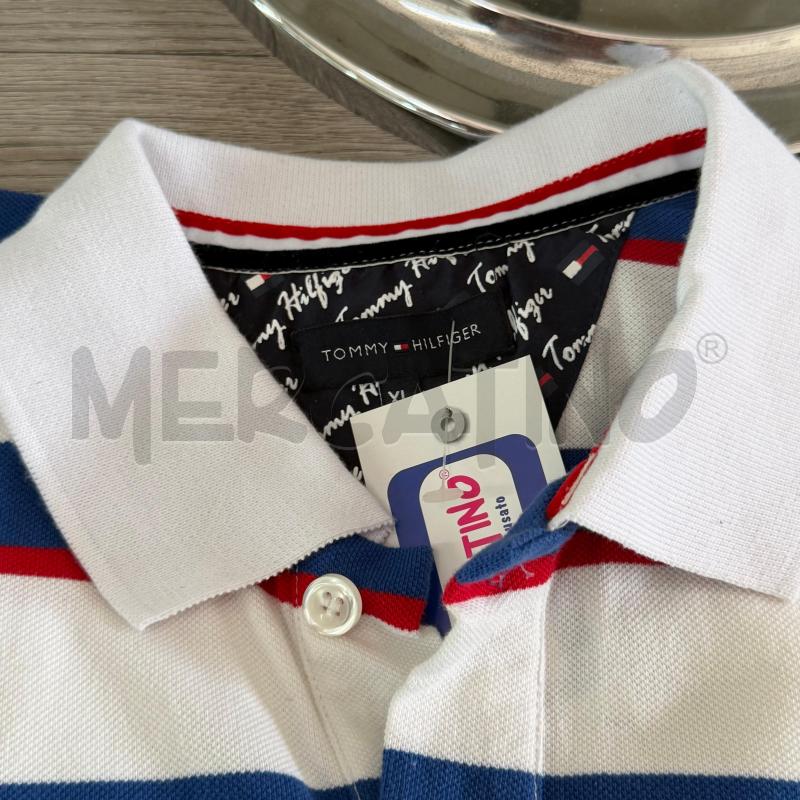 POLO UOMO TOMMY H RIGHE BIANCO BLU | Mercatino dell'Usato Casoria 5