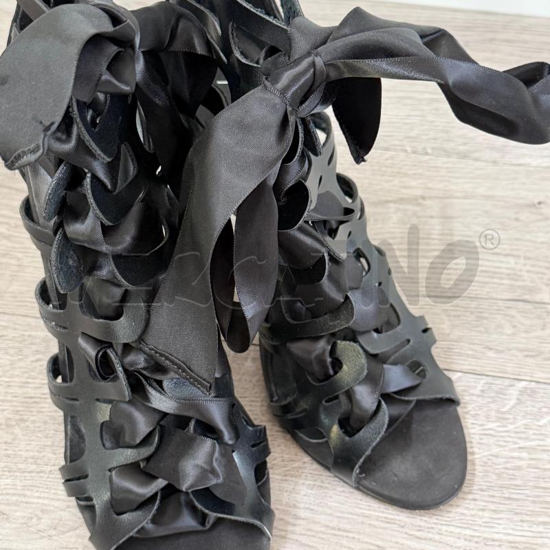 SANDALI DONNA YAMAMAY NERO INTRECCIO | Mercatino dell'Usato Casoria 4