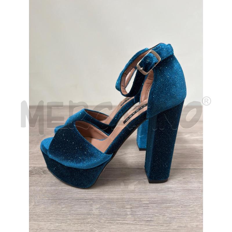 SCARPE DONNA ALBANO BLU LUREX TACCO  | Mercatino dell'Usato Casoria 2