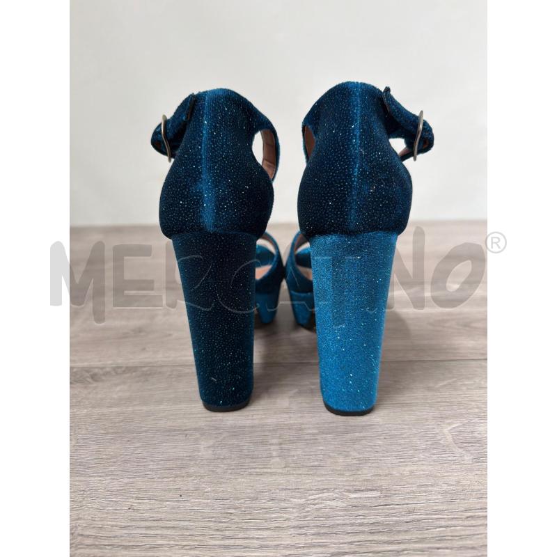 SCARPE DONNA ALBANO BLU LUREX TACCO  | Mercatino dell'Usato Casoria 3
