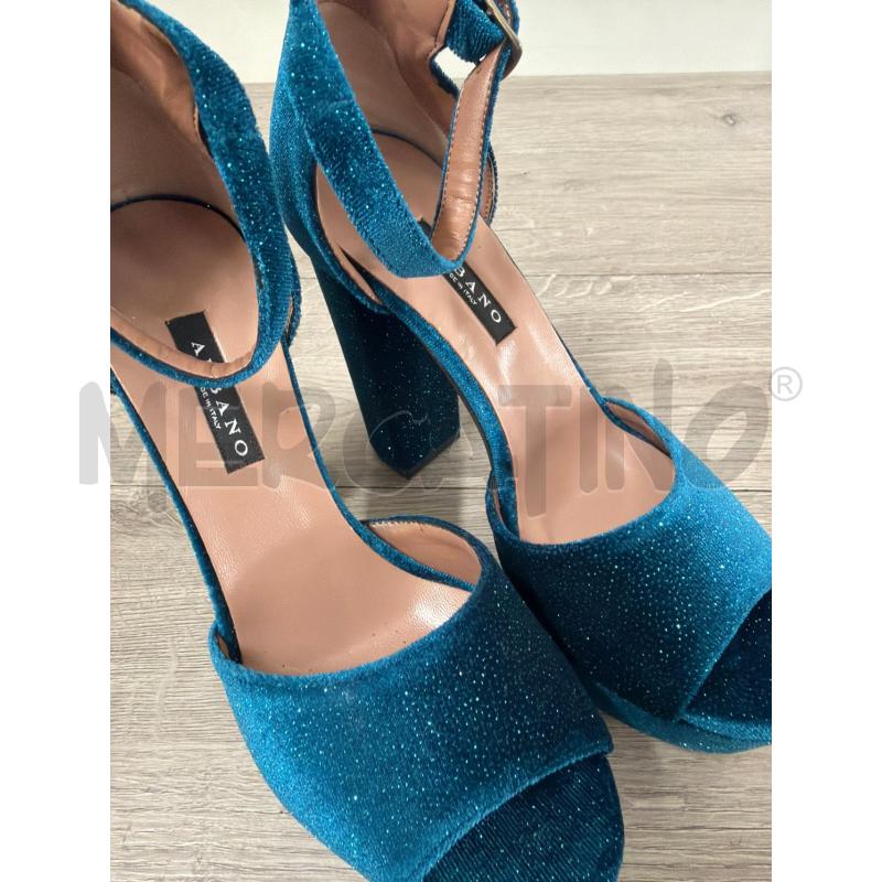 SCARPE DONNA ALBANO BLU LUREX TACCO  | Mercatino dell'Usato Casoria 5