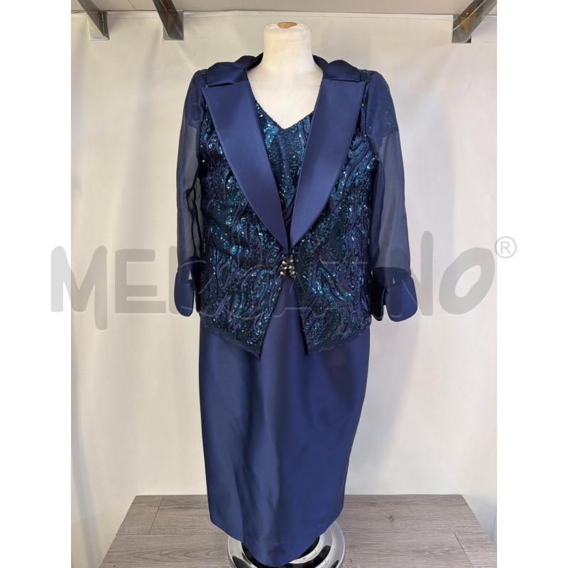 VESTITO DONNA +GIACCA CERIMONIA BLU PAILETTE | Mercatino dell'Usato Casoria 1