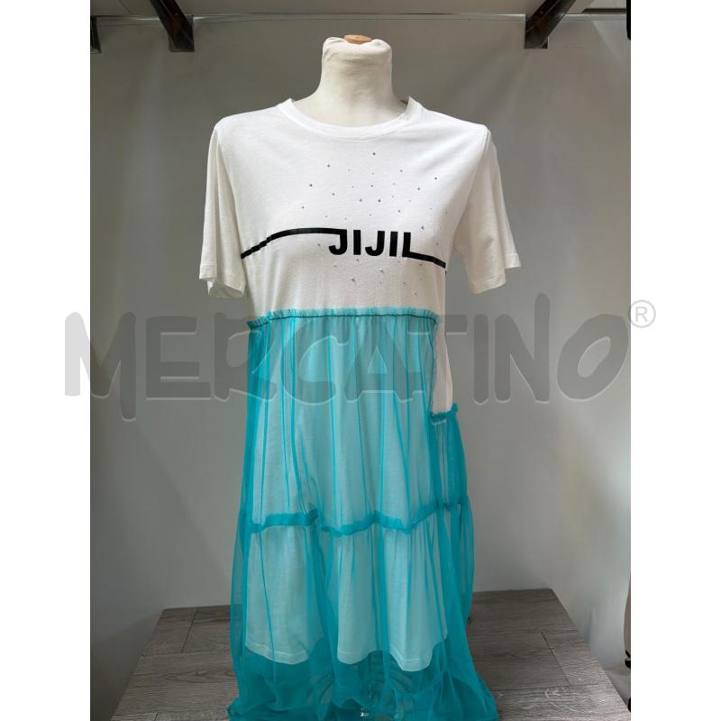 VESTITO DONNA  JIJIL BIANCO TUTTE VERDE | Mercatino dell'Usato Casoria 1