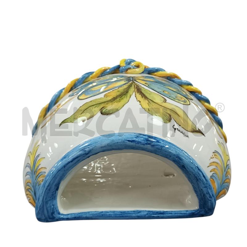 BASE X APPLIQUE SMALTATA BIANCA BLU FARFALLA | Mercatino dell'Usato Napoli 4