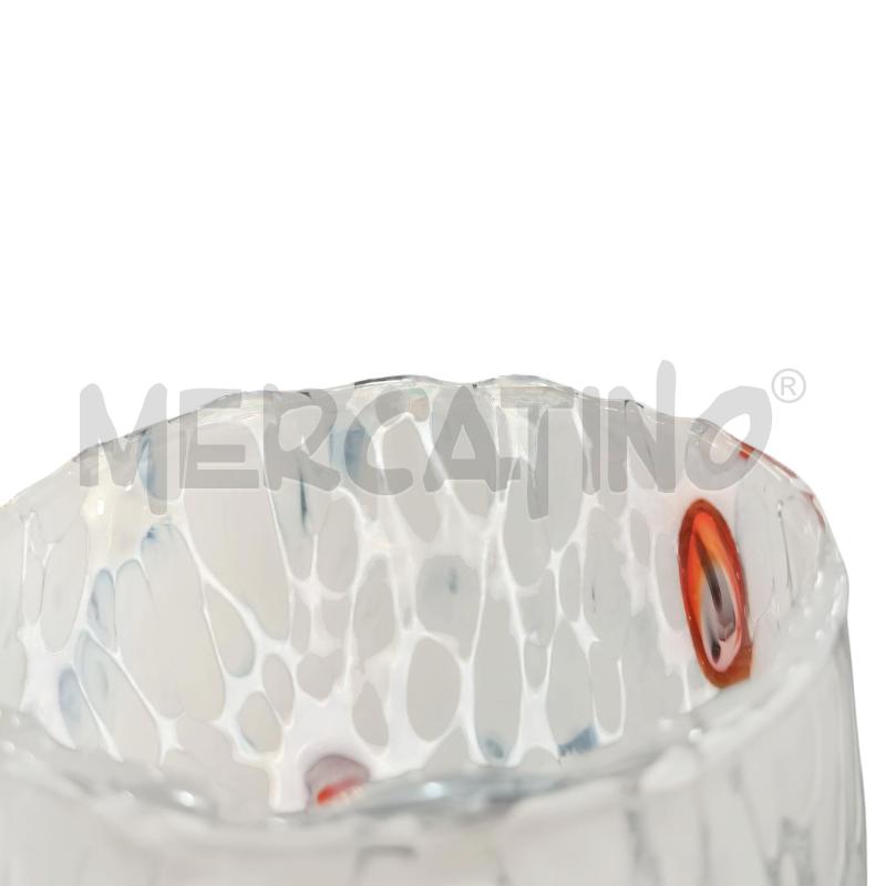BICCHIERI PZ. 6 VETRO BIANCHI MACCHIE COLORATE | Mercatino dell'Usato Napoli 5