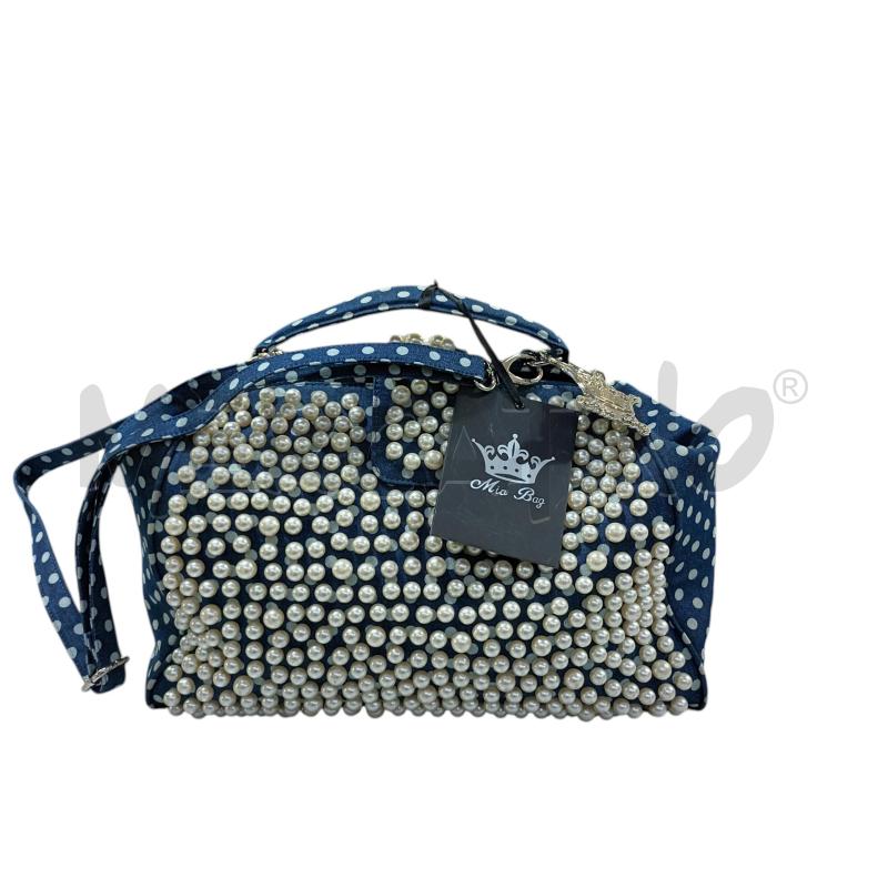 BORSA DONNA MIA BAG BLU PALLINI BIANCHI | Mercatino dell'Usato Napoli 1