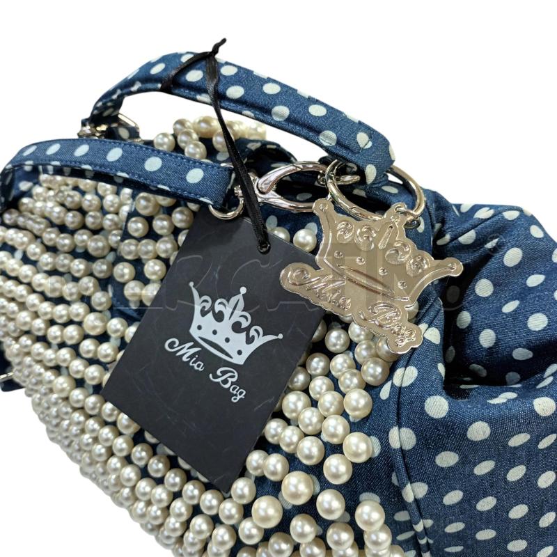 BORSA DONNA MIA BAG BLU PALLINI BIANCHI | Mercatino dell'Usato Napoli 4
